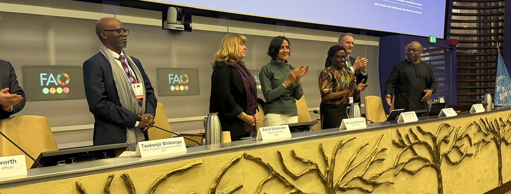 Signing ceremony of the Cali Fund MOU in February 2025 during the session of COP16 on Biodiversity in Rome