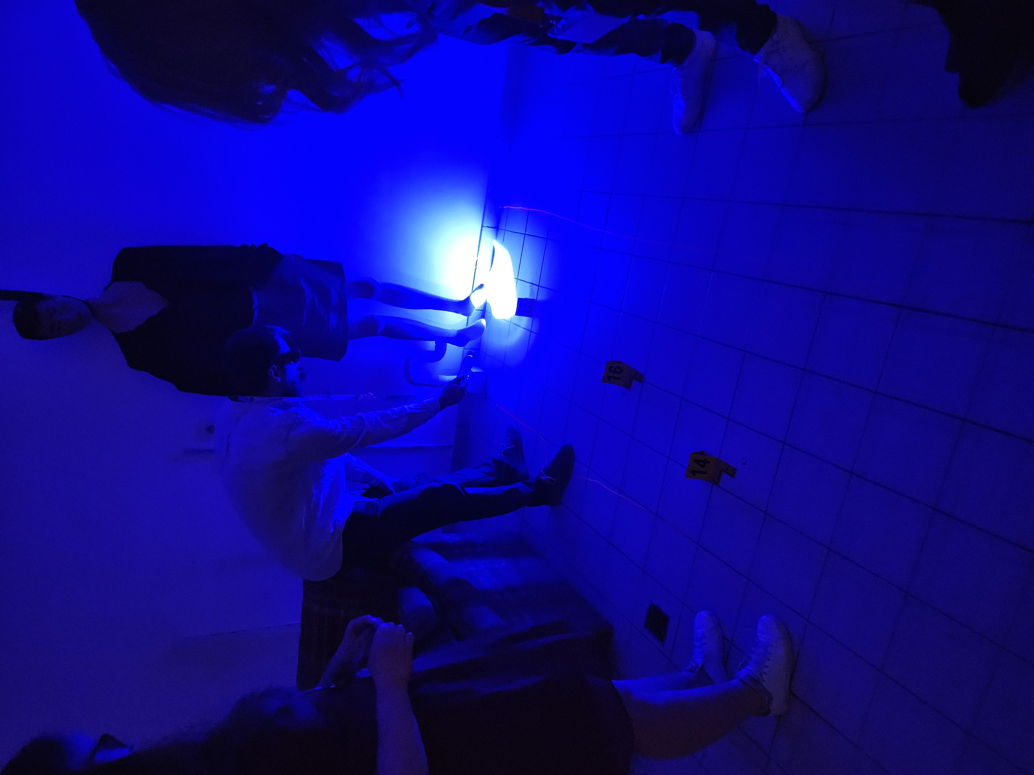 N Balkans SALW Crime scene investigation under blue/black light