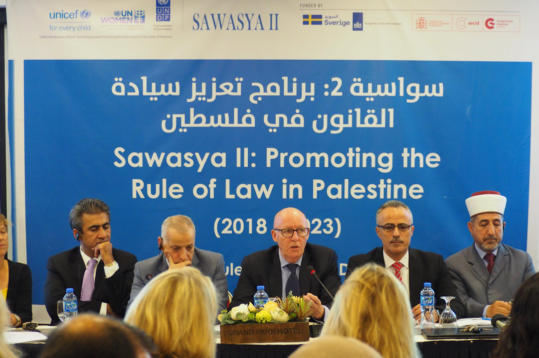Launch of ‘Sawasya II: Promoting the Rule of Law in Palestine’, Ramallah, September 2018. Copyright: UNDP