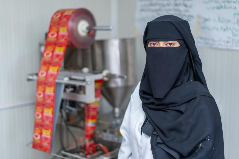 Zahra Hasan, Agro-processing facility manager in Lahj Governorate.