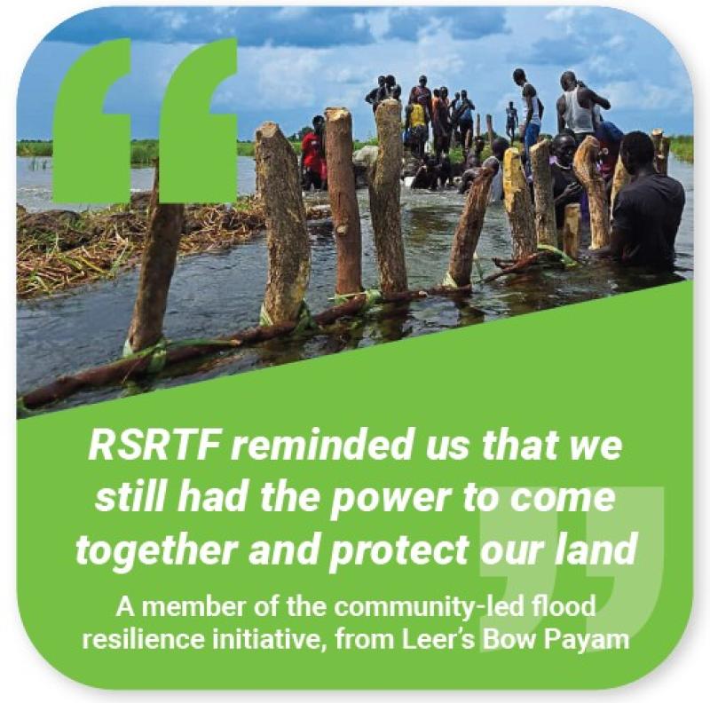A member of the community-led flood resilience initiative's sharing about the RSRTF