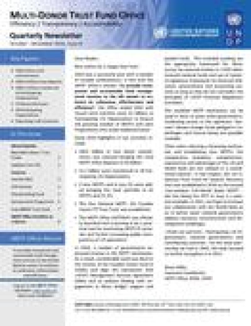 Fourth Quarter 2010 MDTF Office Newsletter Fourth Quarter 2010 MDTF Office Newsletter