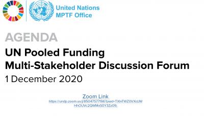 Stakeholder forum agenda December 2020
